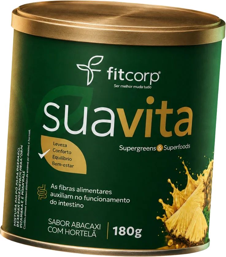 Pote de Suavita FitCorp 180g, sabor abacaxi com hortelã